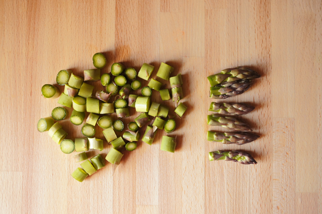Fare a rondelle gli asparagi