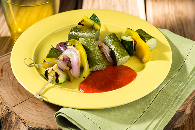 Spiedini Würstel e verdure