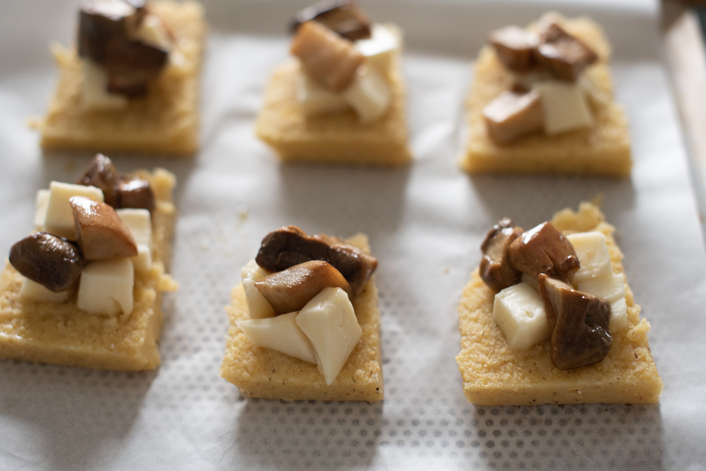 Crostoni di polenta e porcini con taleggio