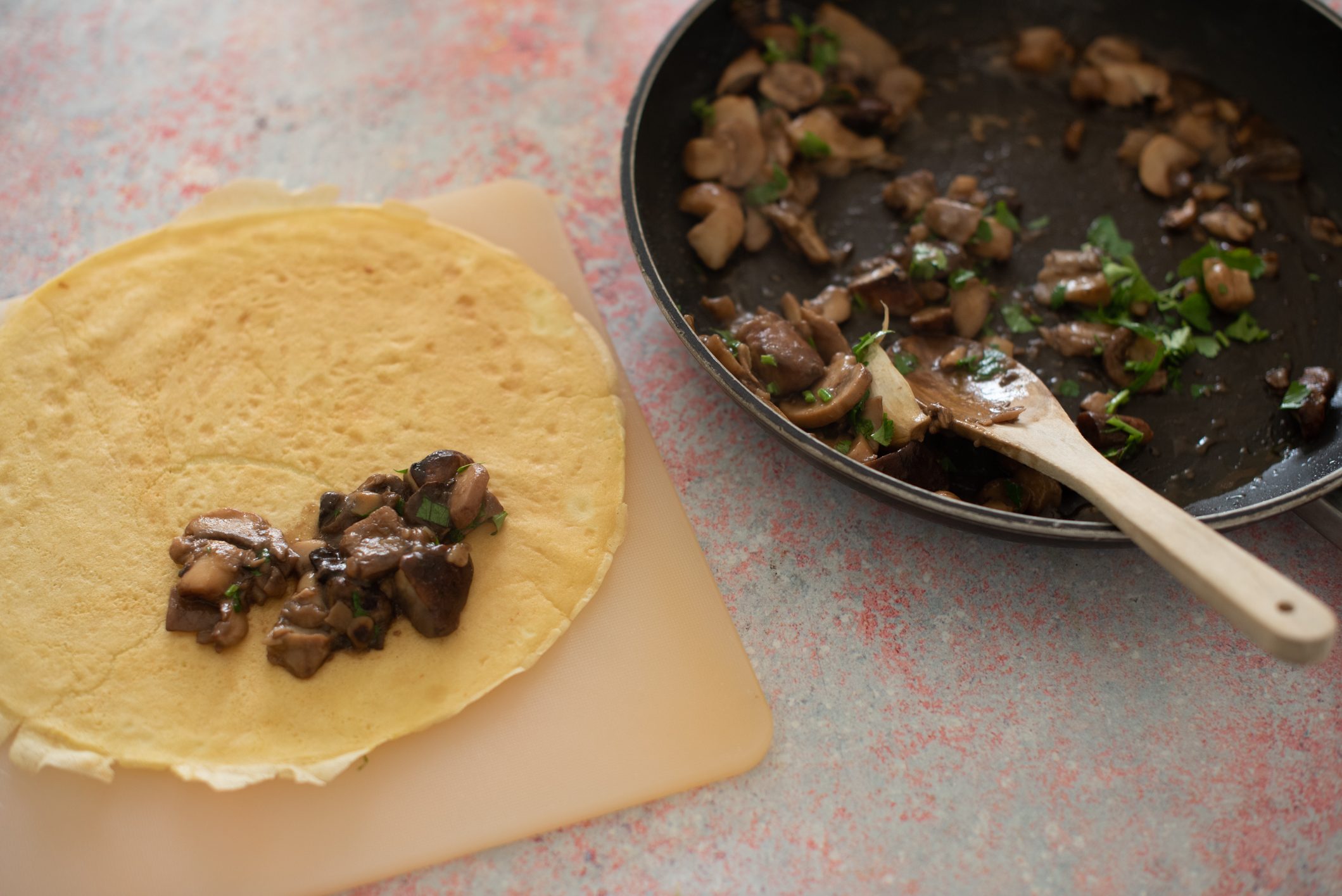 Crêpes ai funghi