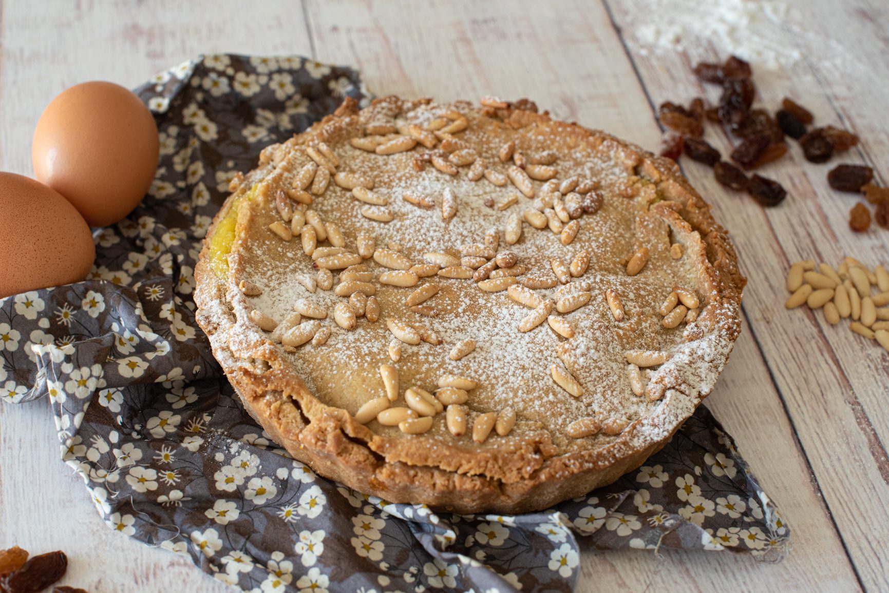 Torta della nonna con frolla all’olio