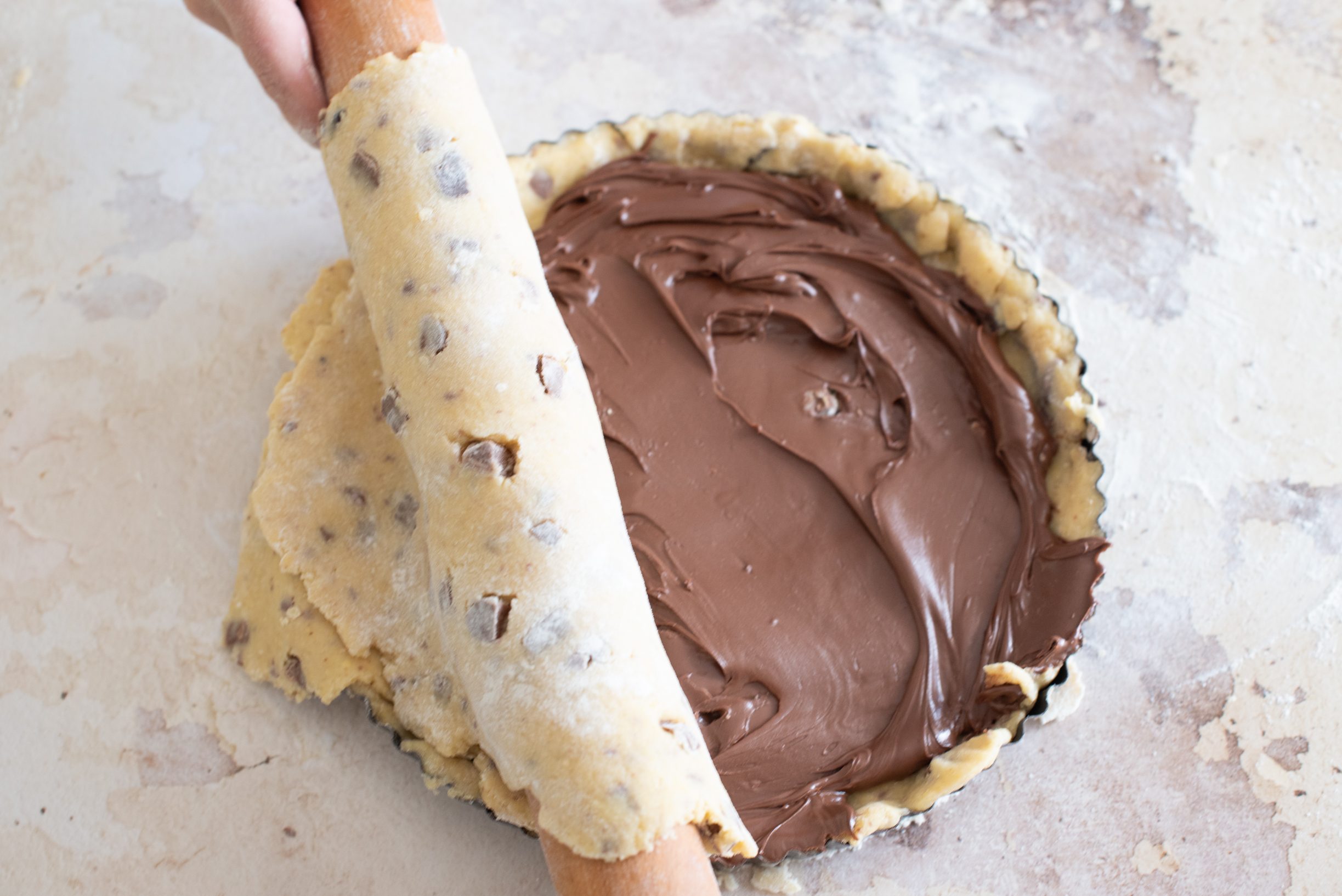 crostata biscottata al cioccolato
