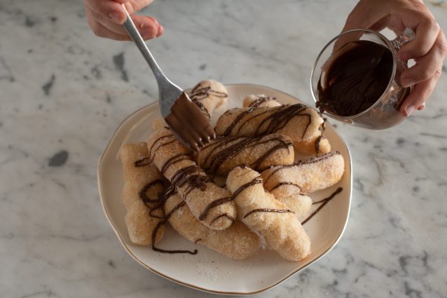 angioletti con crema al cacao