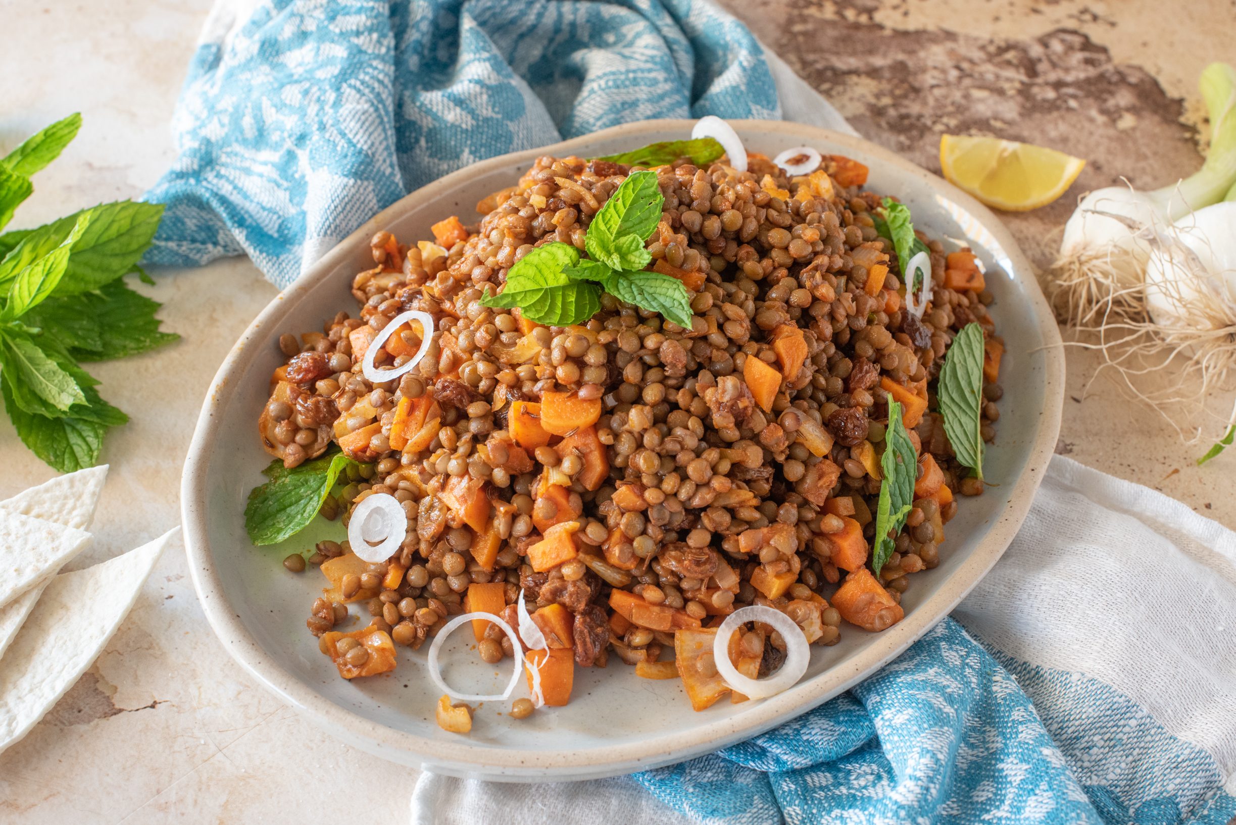 insalata di lenticchie alla marocchina