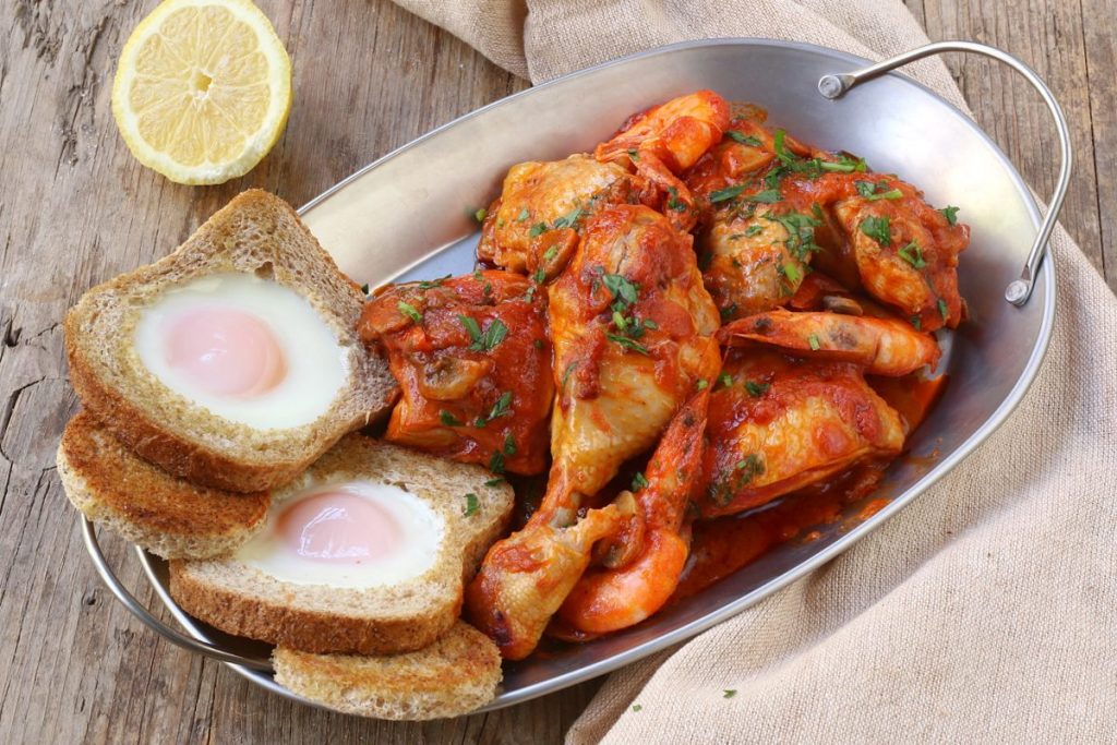 servire il pollo alla marengo