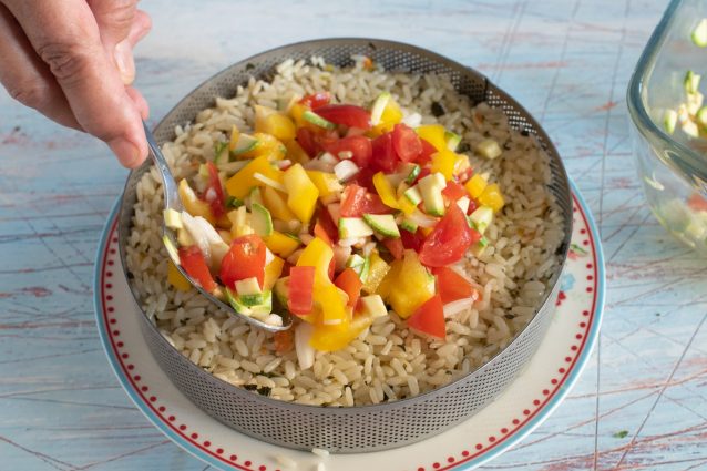 riso con tartare di verdure