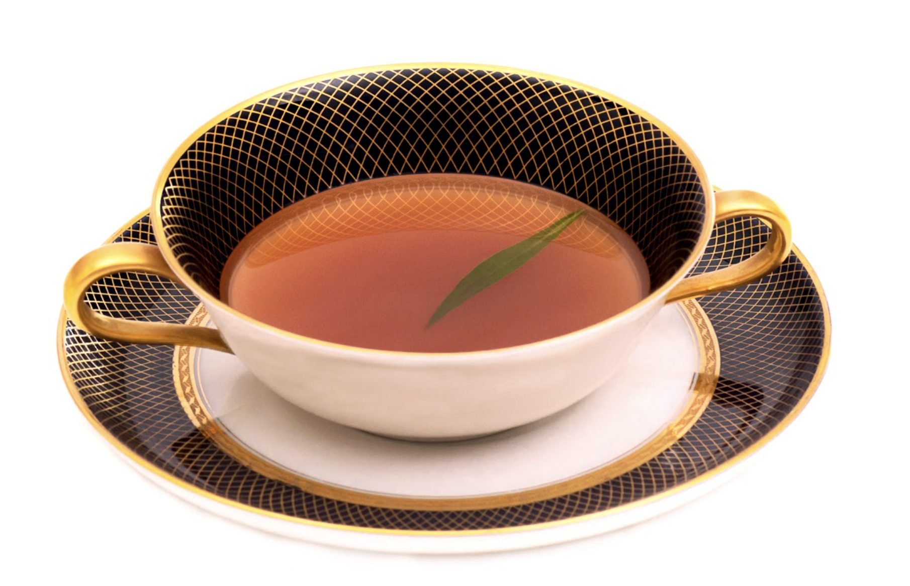 Brodo di capra, dragoncello e lamponi
