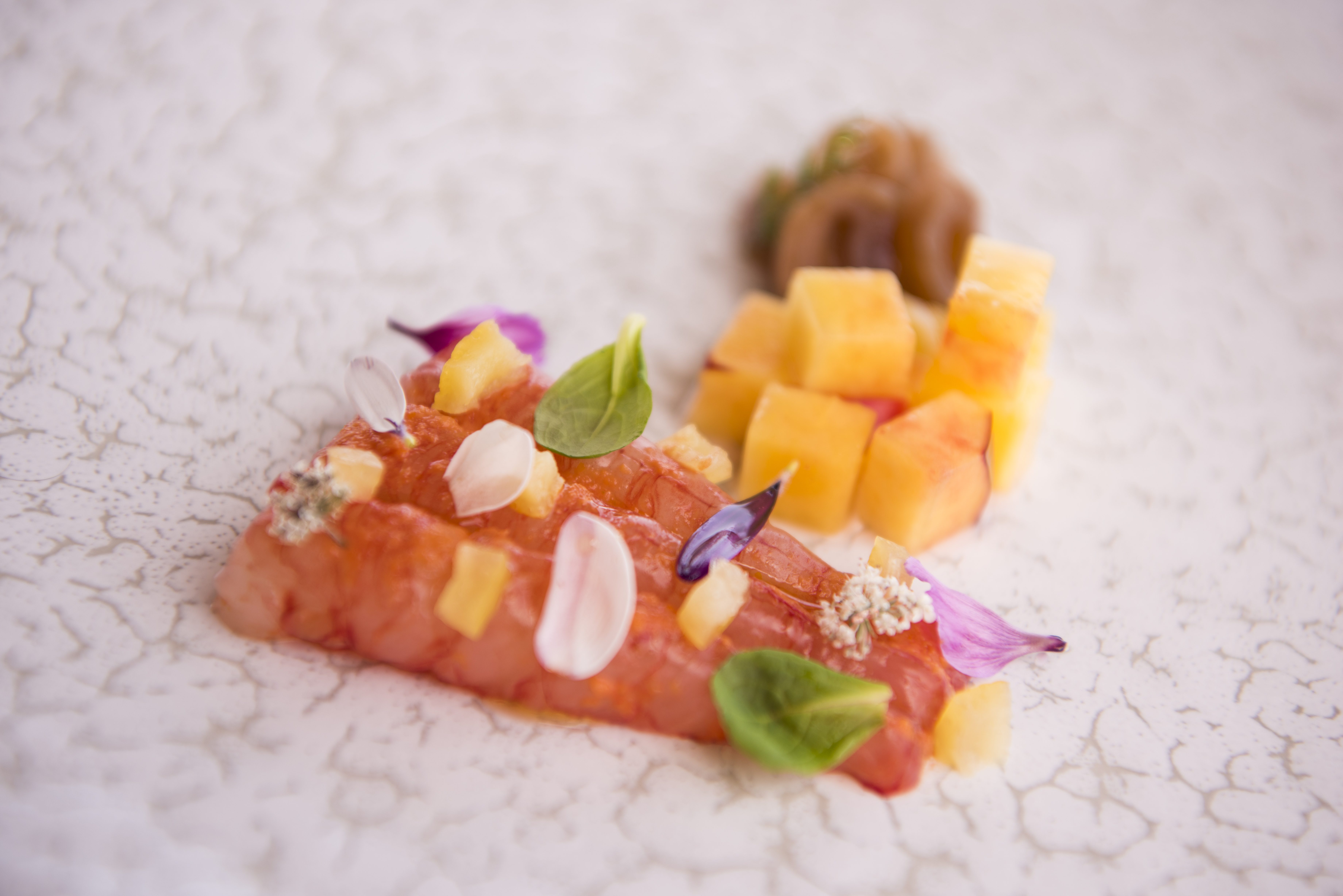 Gambero Rosso di Salina con Blody Mary, Frutta e Limone Salato ph. Gio Martorana