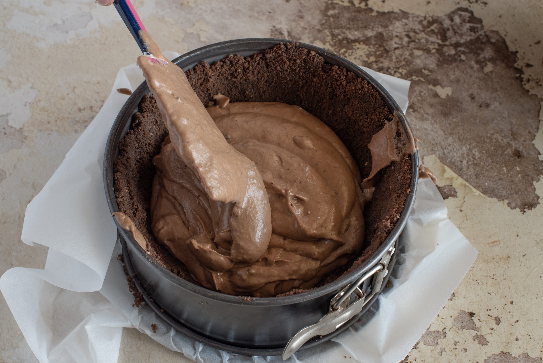 cheesecake al cioccolato fondente