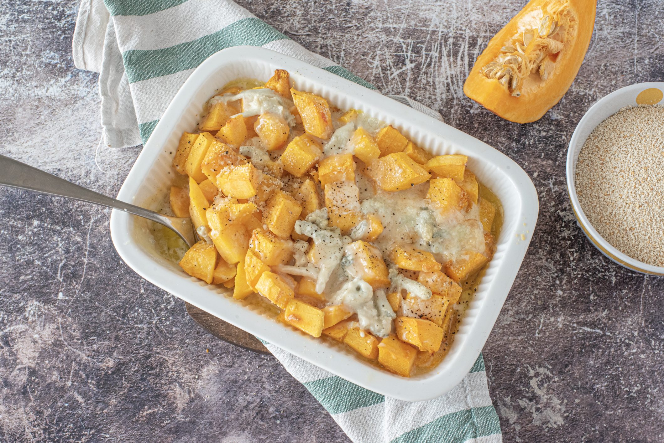 cubetti di zucca al forno