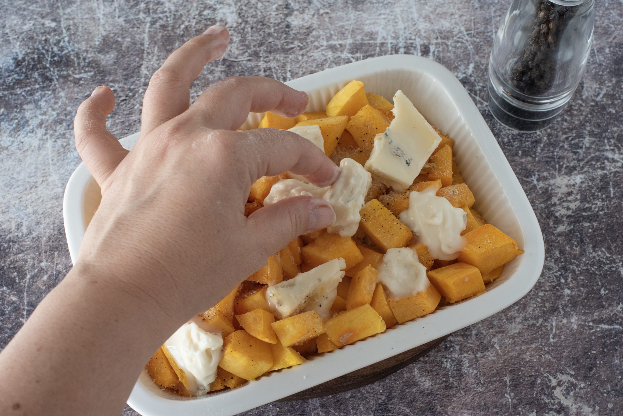 cubetti di zucca al forno