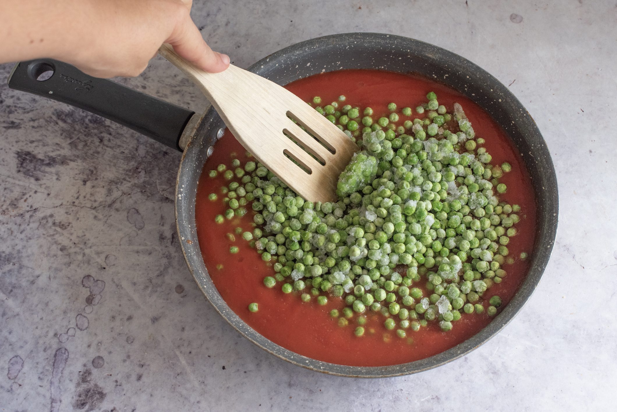 polpette e piselli
