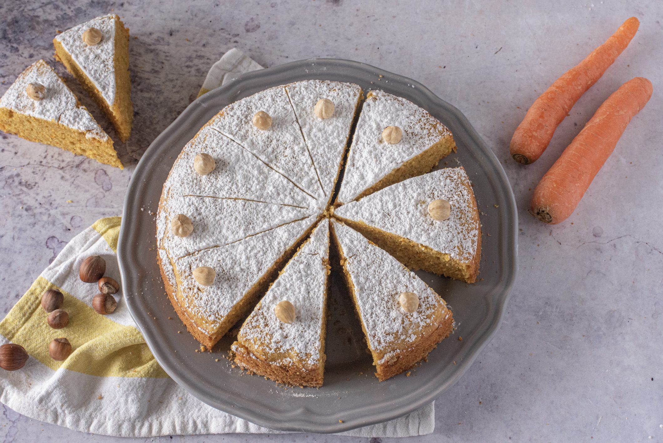 torta di carote e nocciole