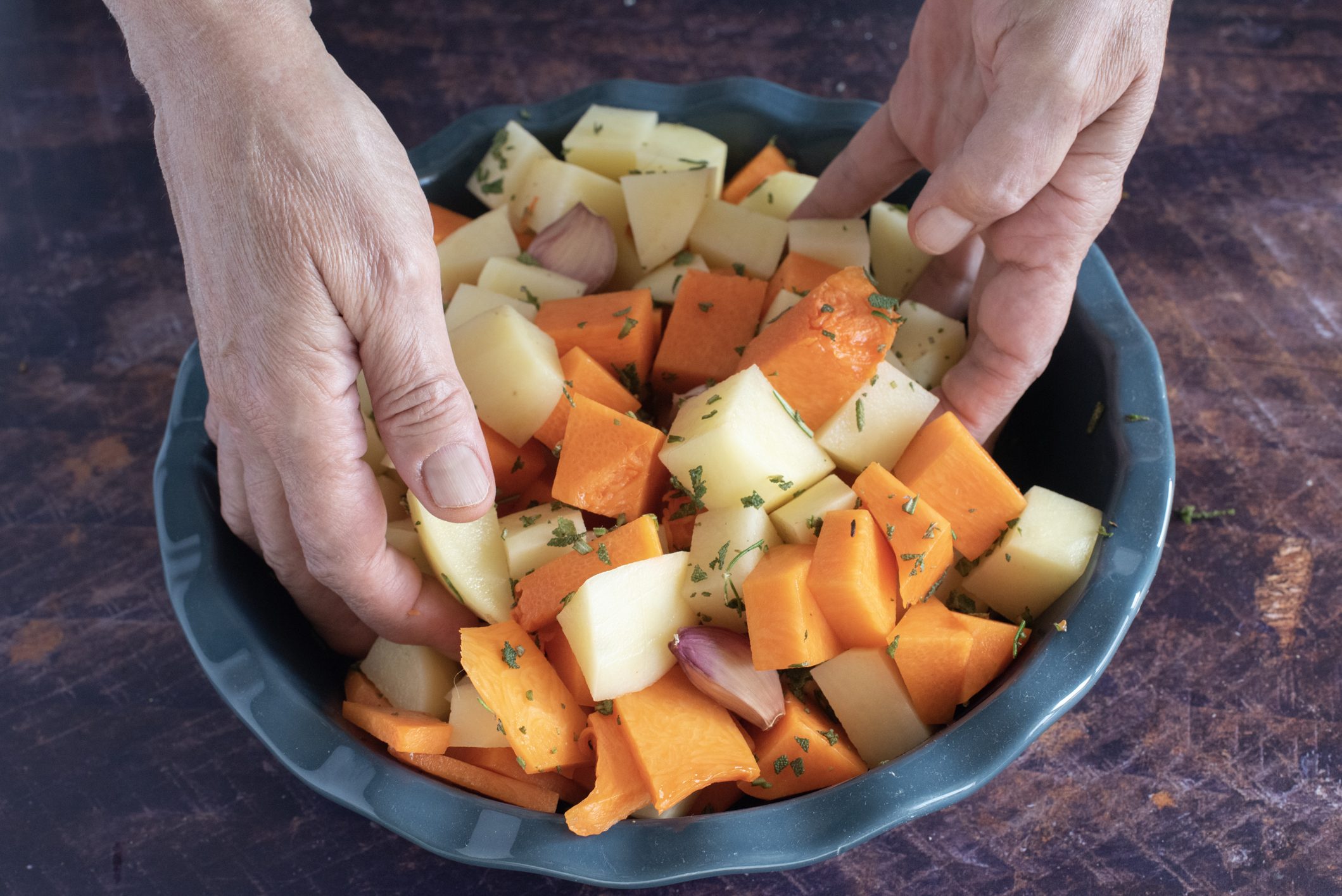 zucca e patate al forno