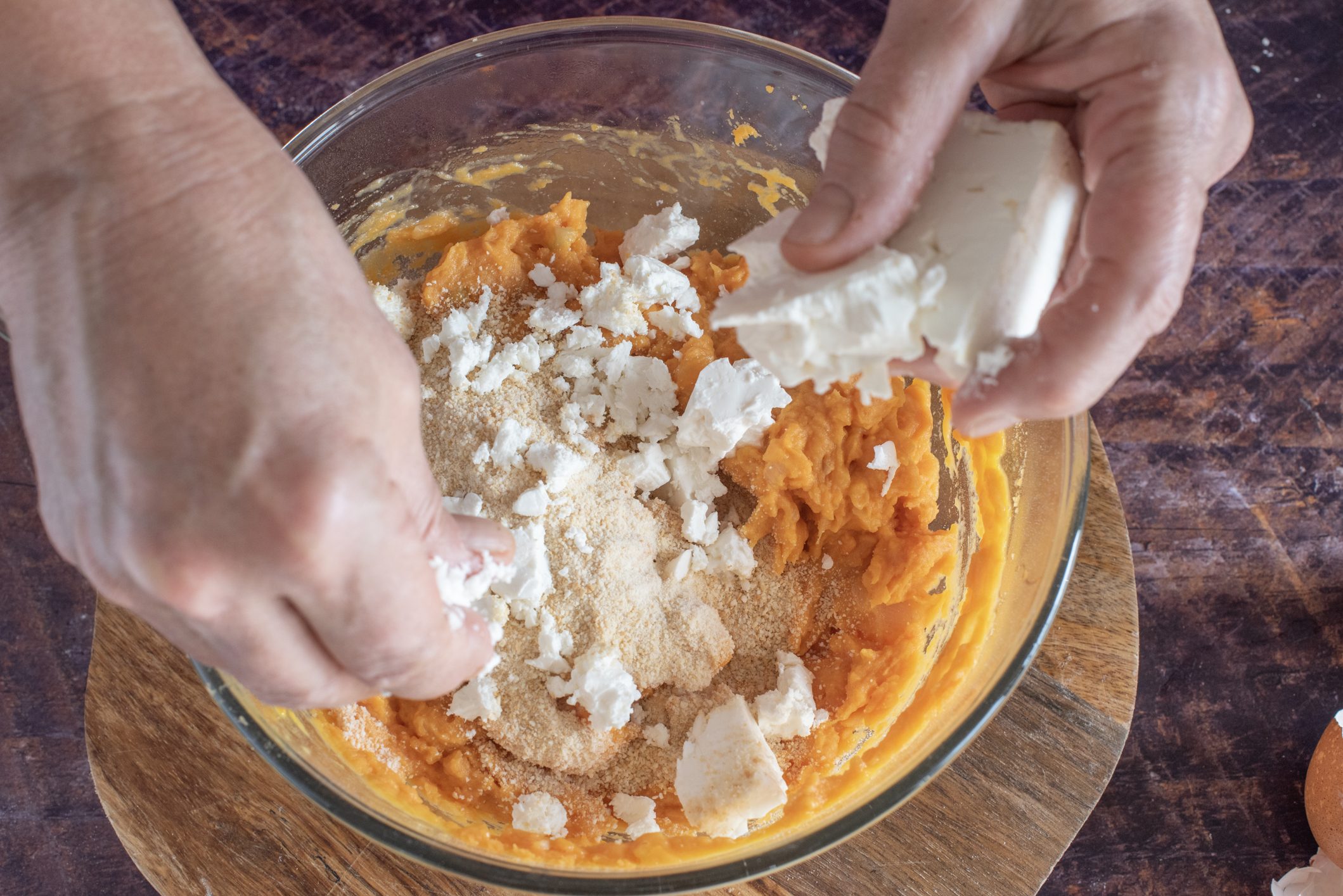 Sformato di patate dolci e feta