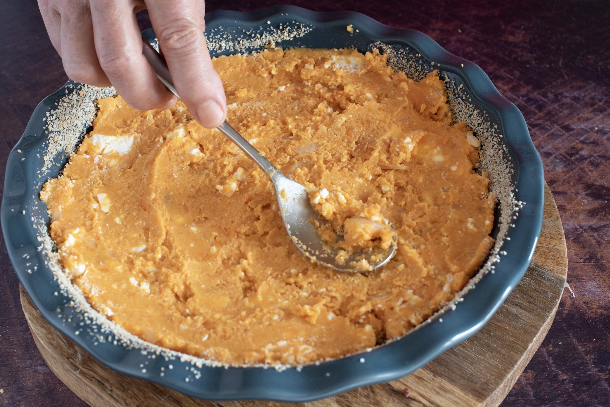 Sformato di patate dolci e feta