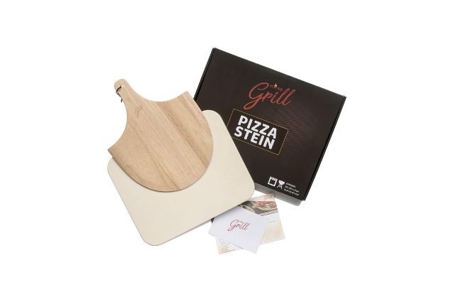 Set Pietra Lavica + Pala In Legno 30x30 Cm Da Forno Per Pizza Napoletana - 7