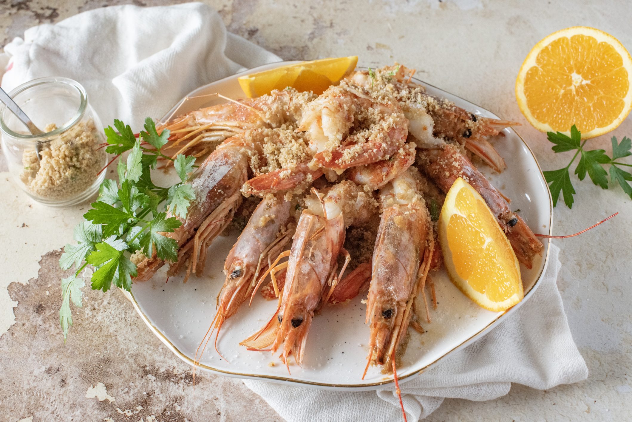 gamberoni in teglia gratinati