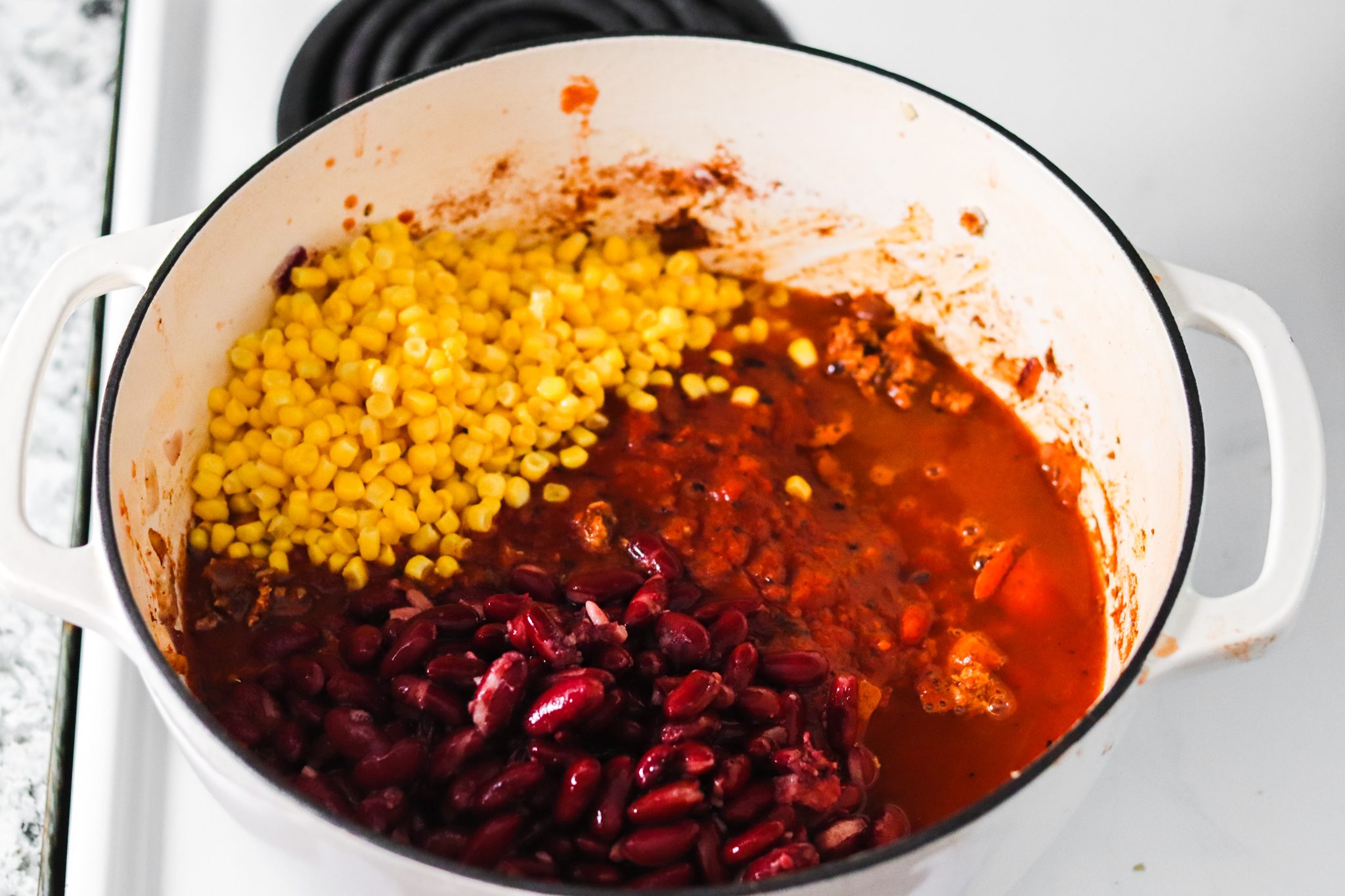 Chili di tacchino: aggiungete il mais
