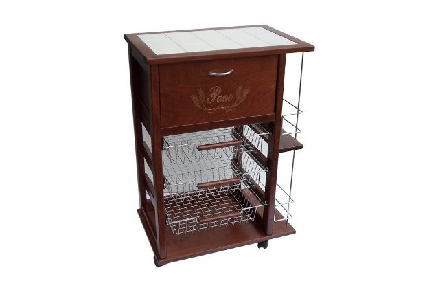 carrello cucina in legno con cassetto