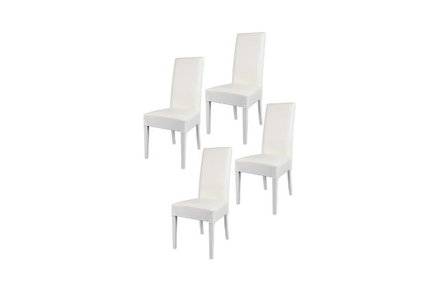 set 4 sedie da cucina in pelle bianche Tommychairs