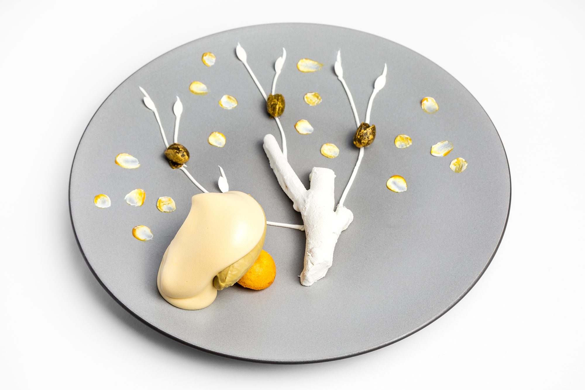 Zabaione tradizionale con pistacchio di Bronte e l’albero di arance amare e zenzero