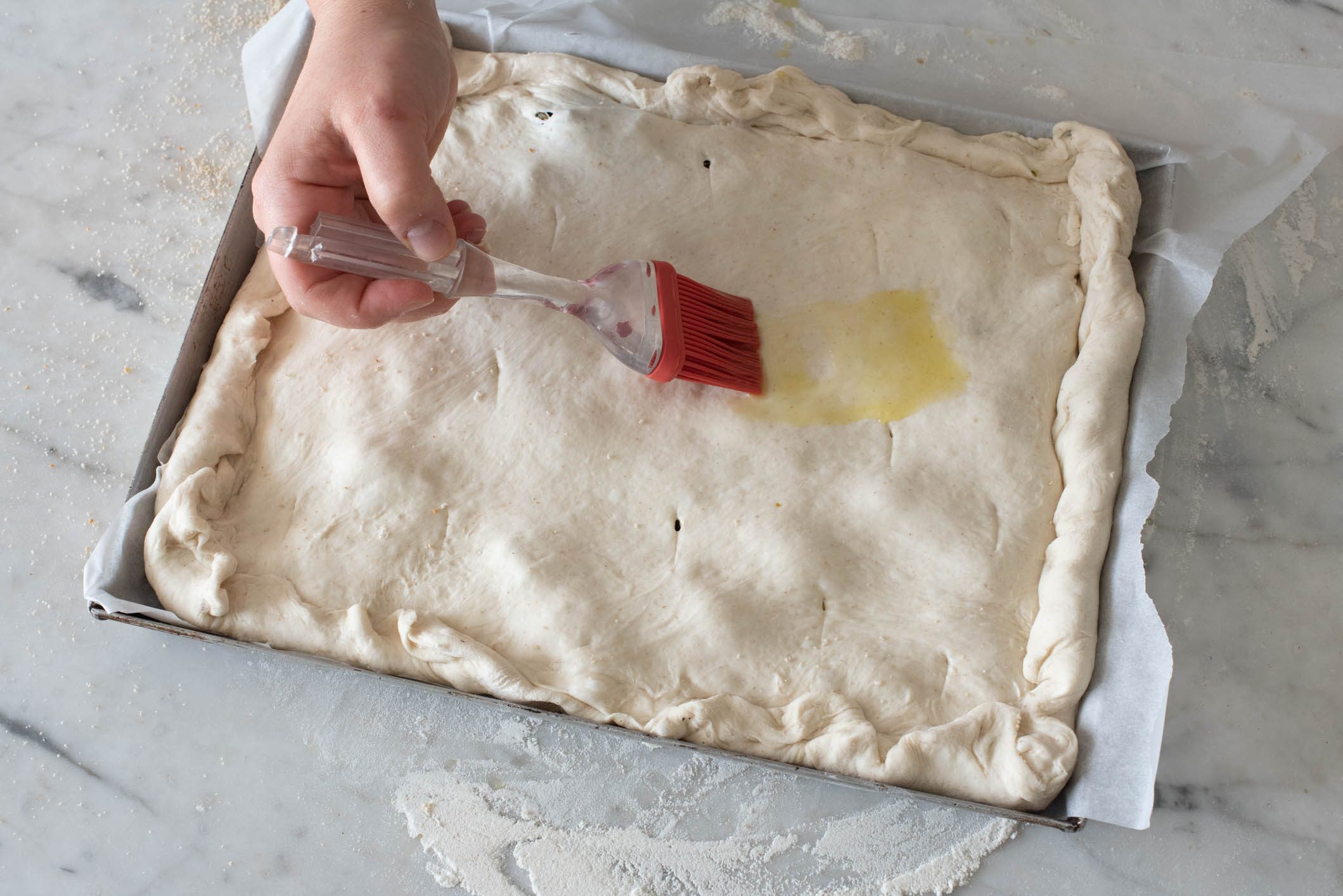 Focaccia con cime di rapa