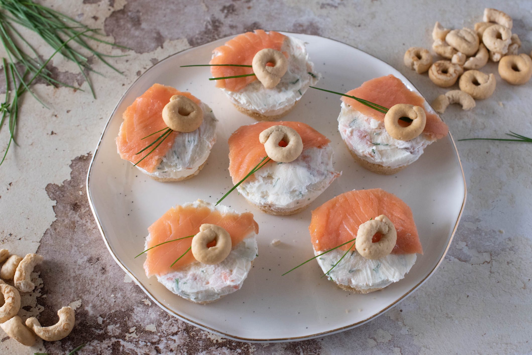 mini cheesecake al salmone