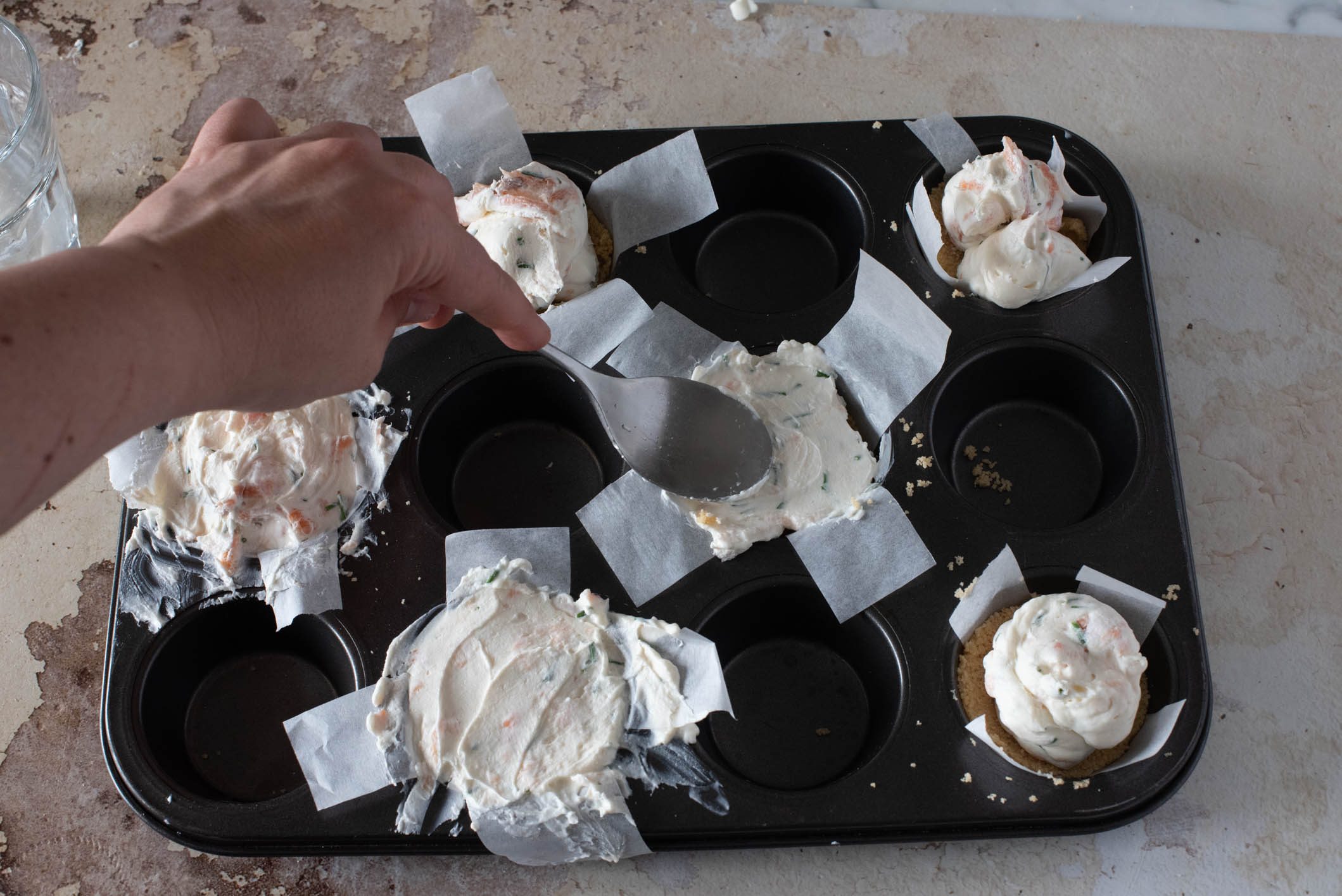 mini cheesecake al salmone
