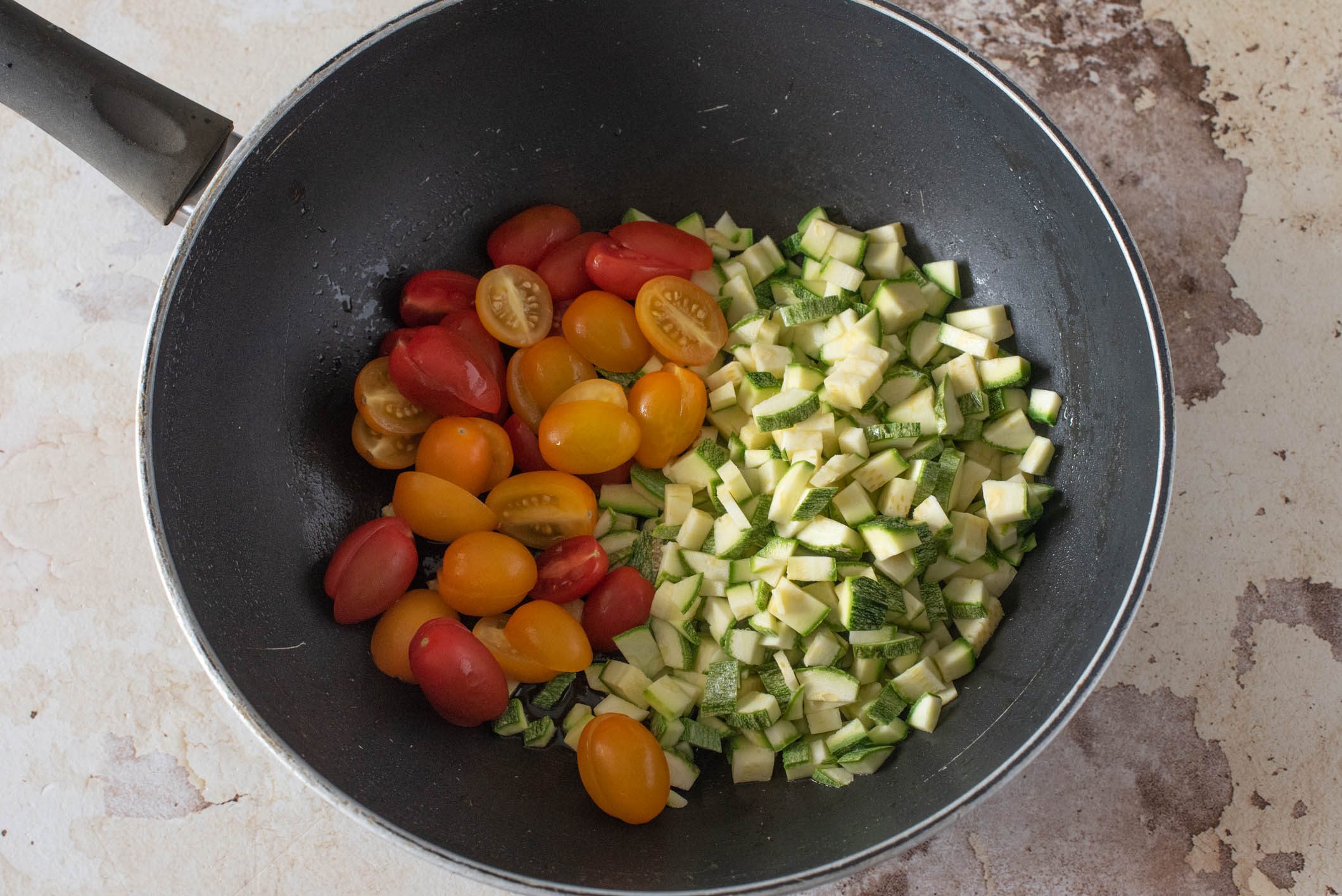 cous cous vongole e zucchine