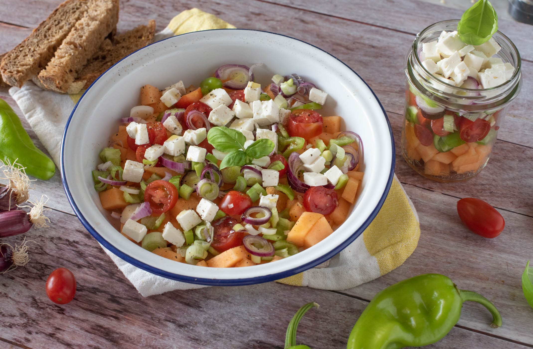 Insalata di melone con i friggitelli