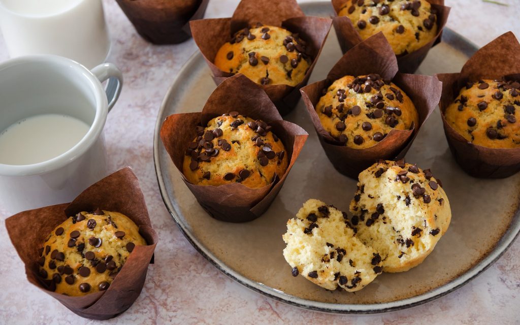 Muffin con gocce di cioccolato