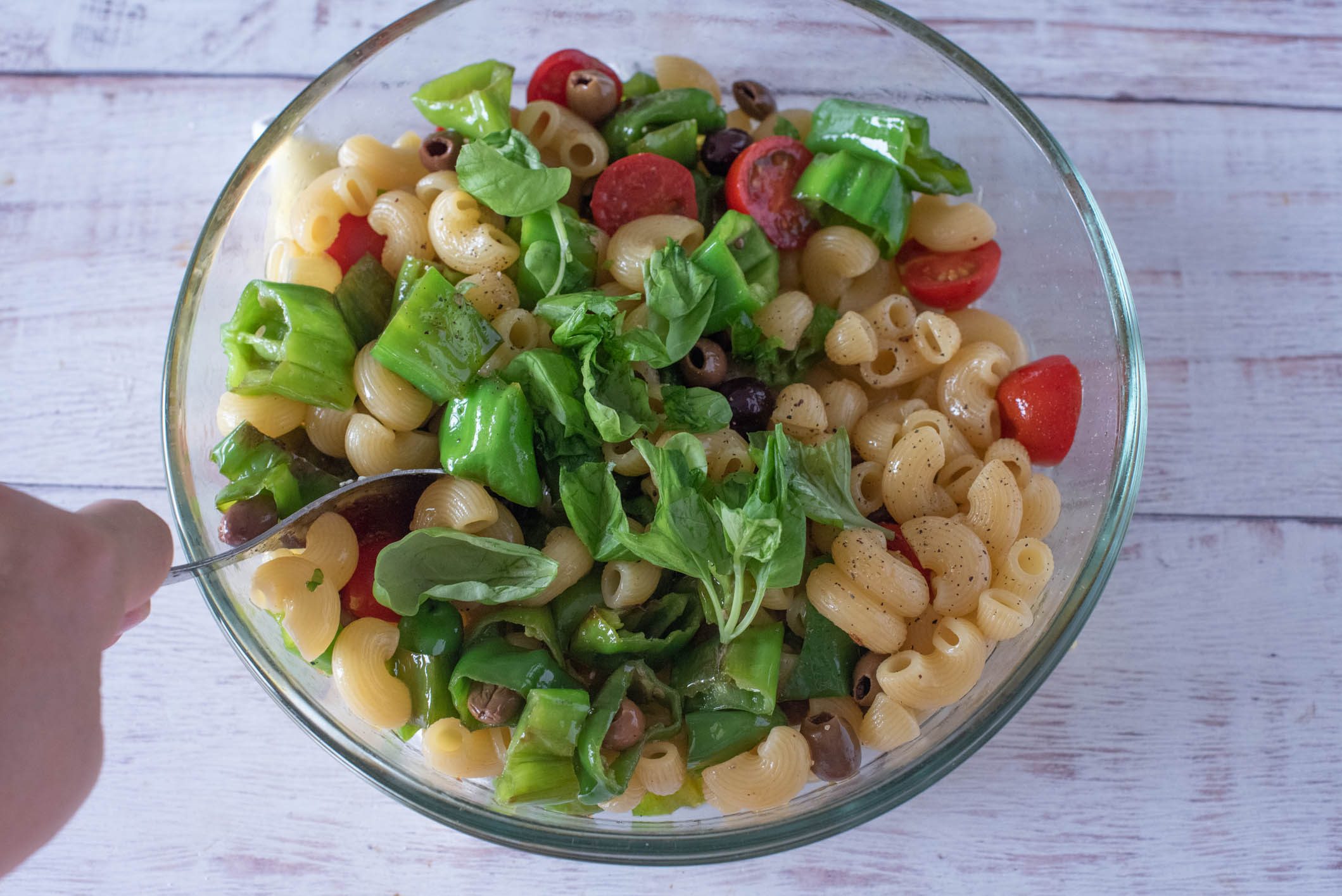 pasta fredda con i friggitelli