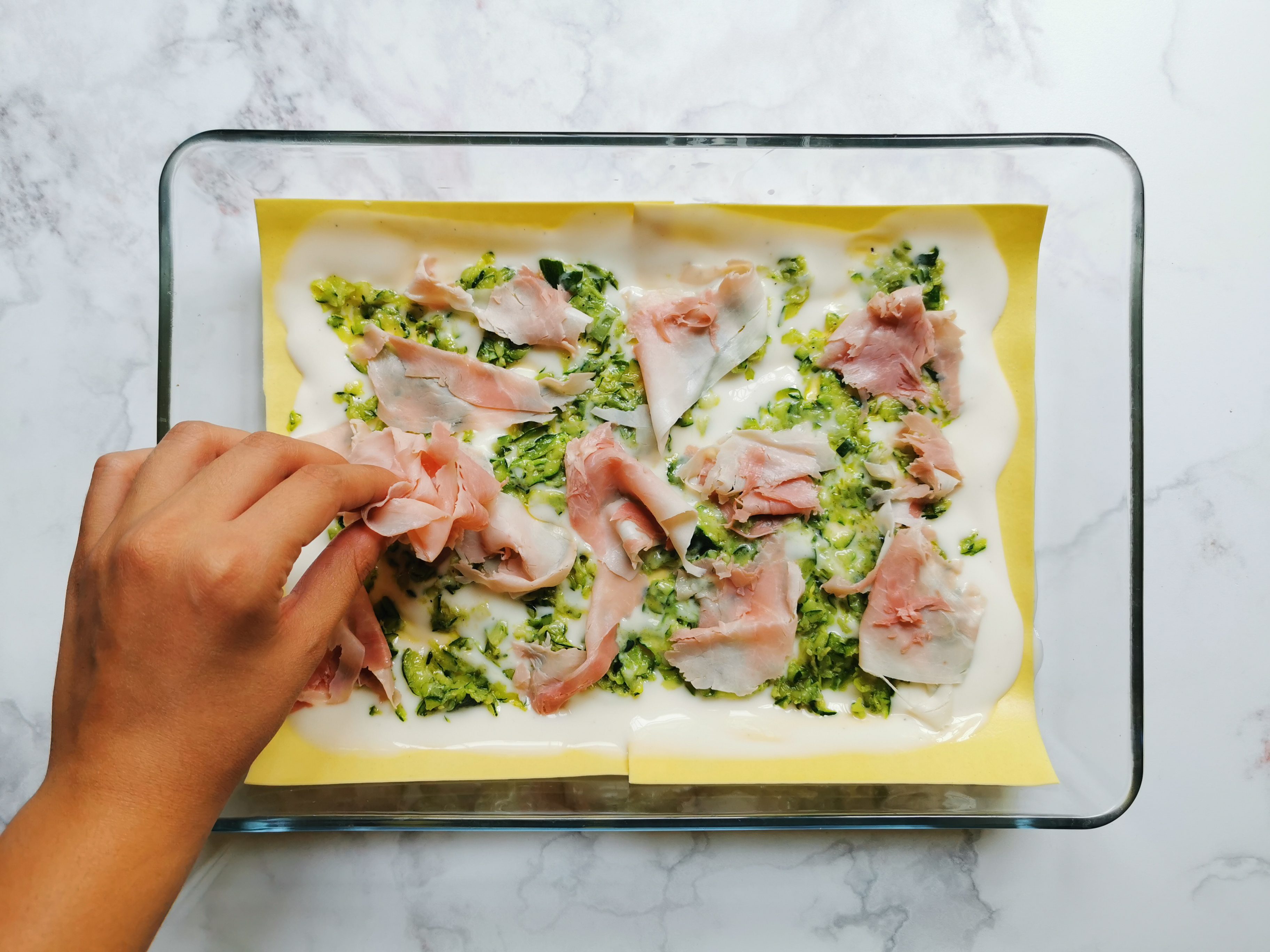 lasagne bianche zucchine e prosciutto