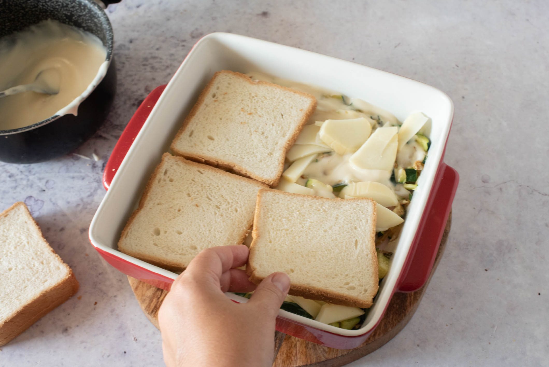 Lasagne di pancarrè con zucchine formaggio