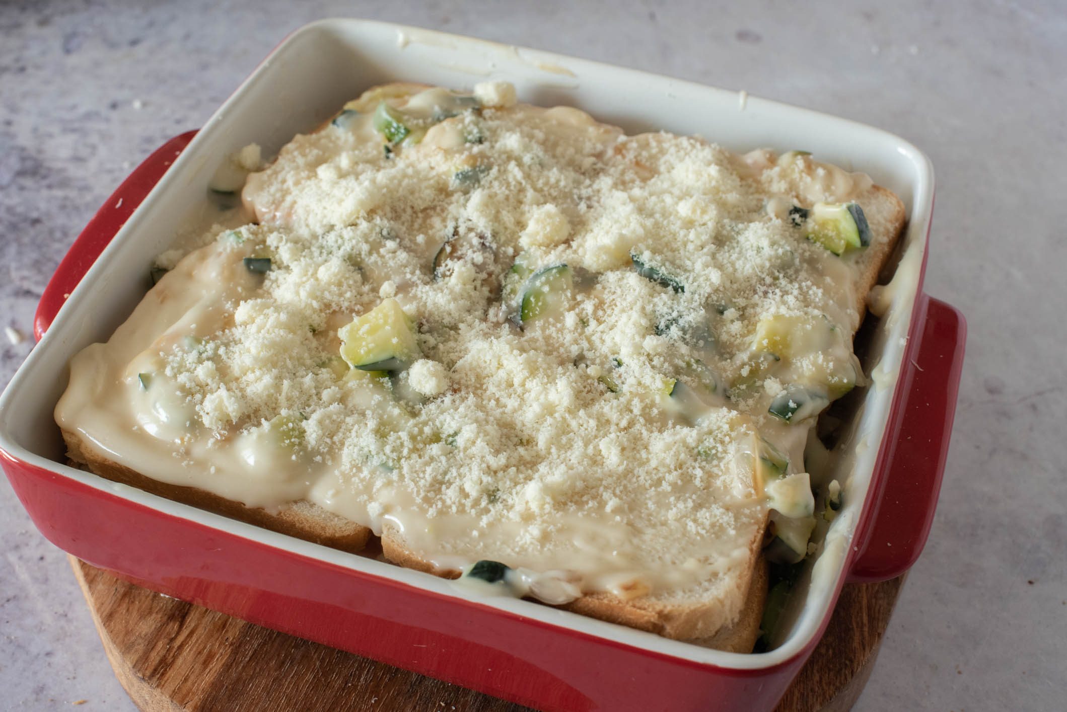 Lasagne di pancarrè con zucchine formaggio