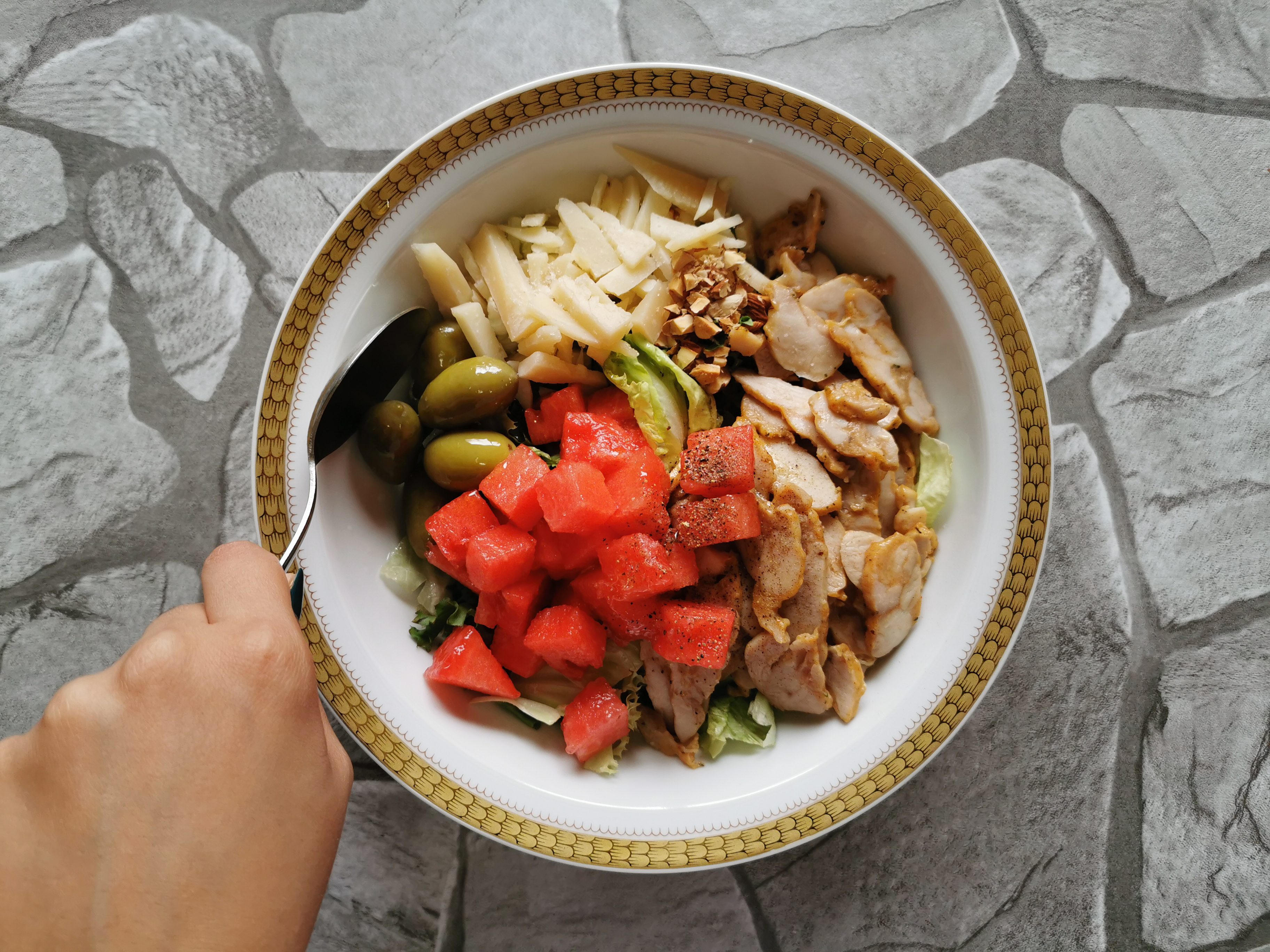 Insalata di pollo e anguria