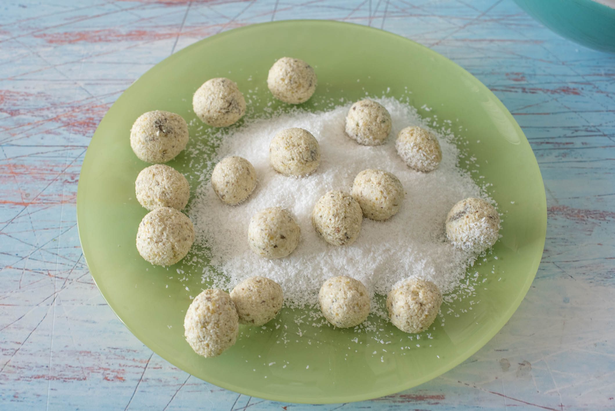 tartufini cocco e pistacchio