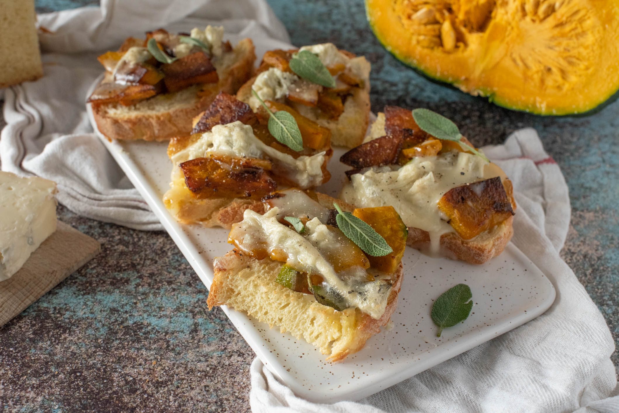 crostoni zucca e gorgonzola