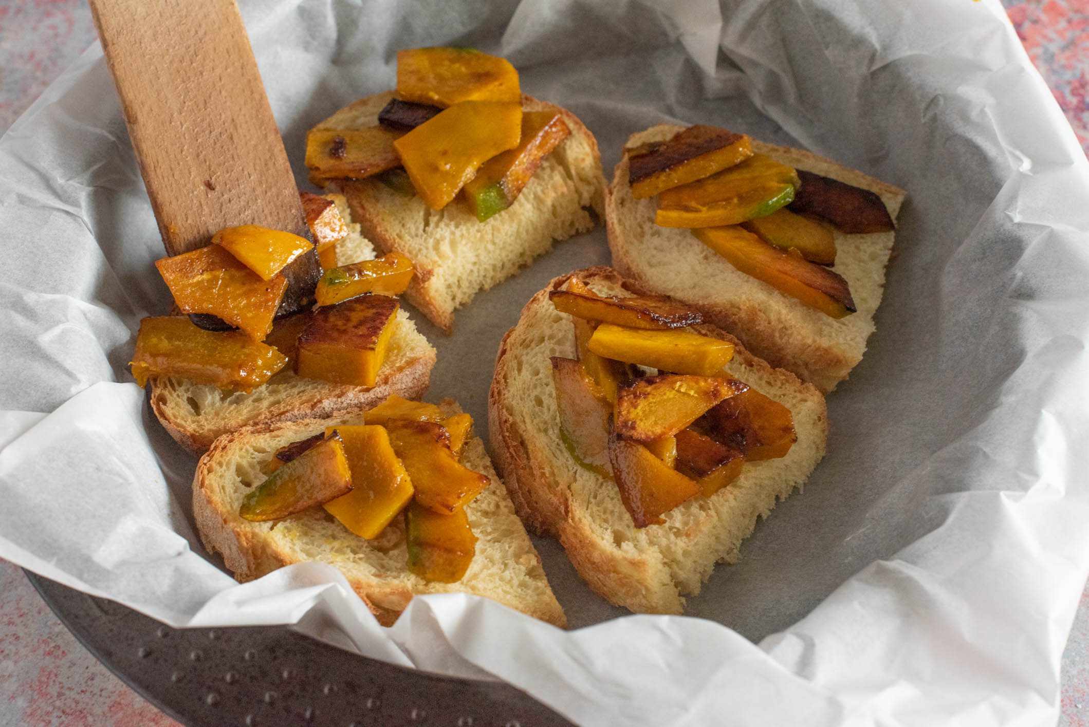 crostoni zucca e gorgonzola