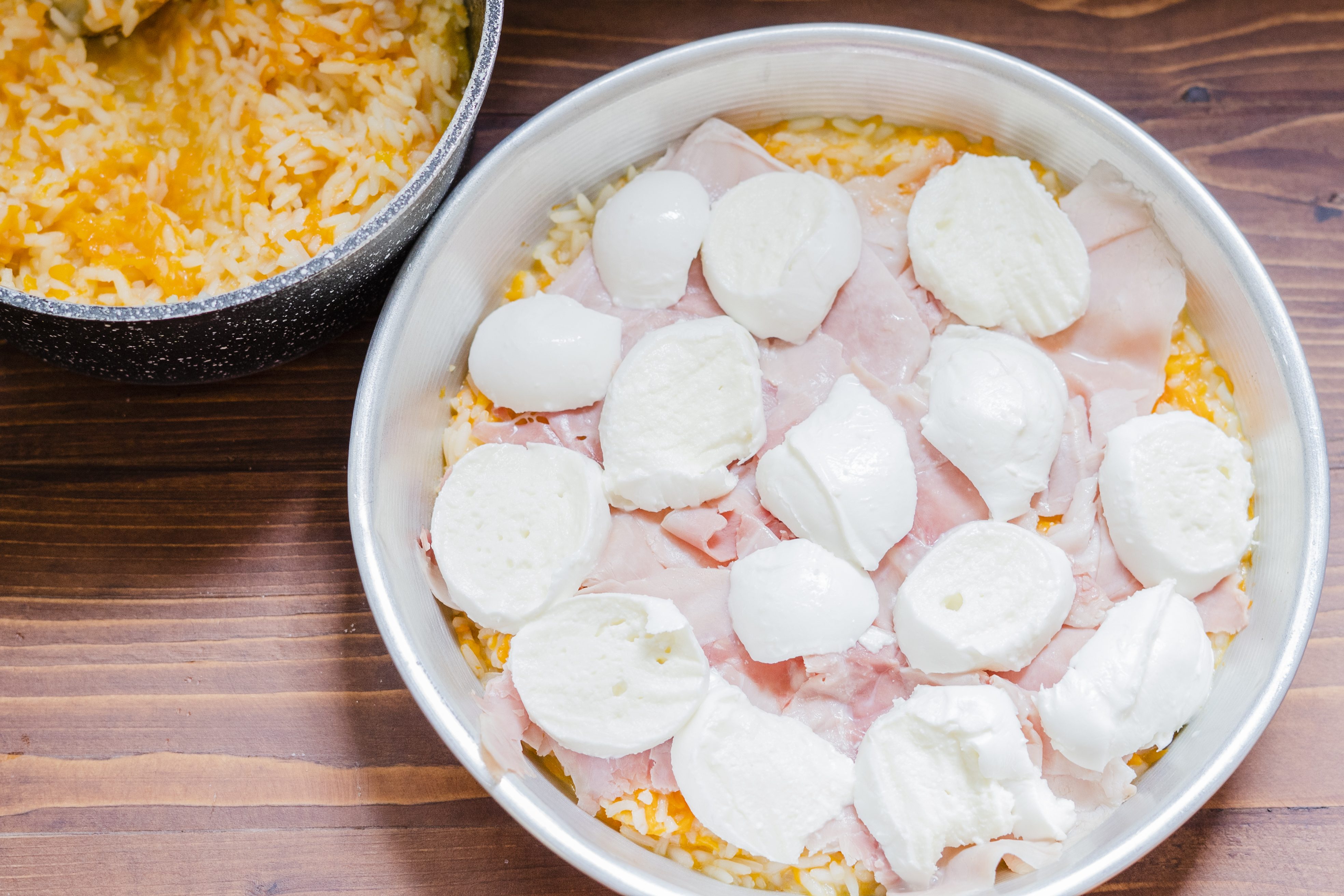 Riso al forno con zucca e mozzarella
