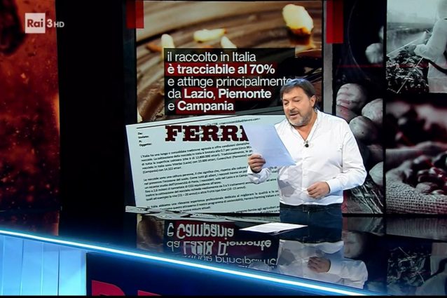 Sigfrido Ranucci legge parte della mail inviata da Ferrero – Screen dalla puntata di Report