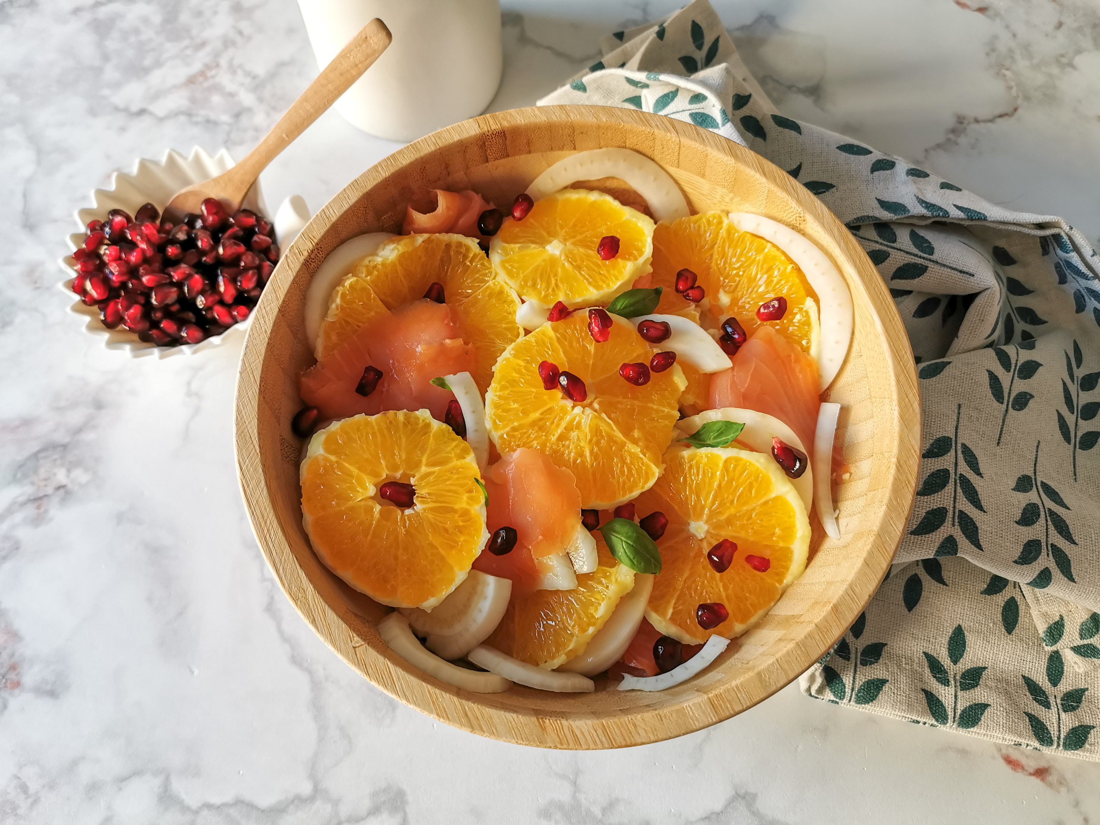 Insalata di salmone, arancia e finocchi
